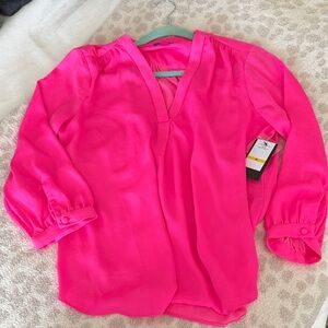 Vince camuto hot pink 3/4 blouse